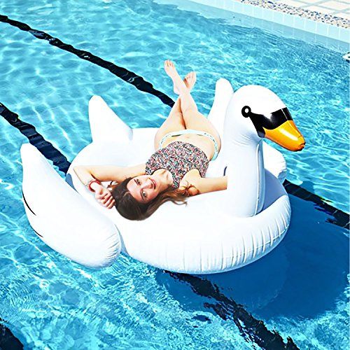 Novelty Place Giant Inflatable Swan Pool Float, Summer Outdoor Swimming Pool Party Ride-On Raft Toys | Amazon (US)