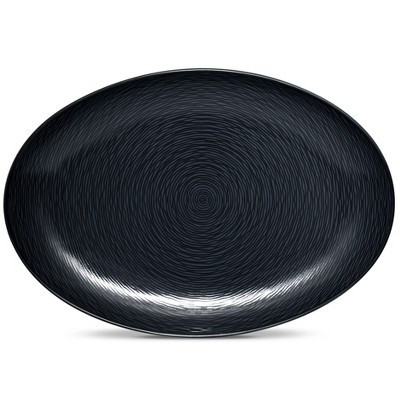 Noritake Colorscapes BoB Swirl (Black on Black) Oval Platter | Target