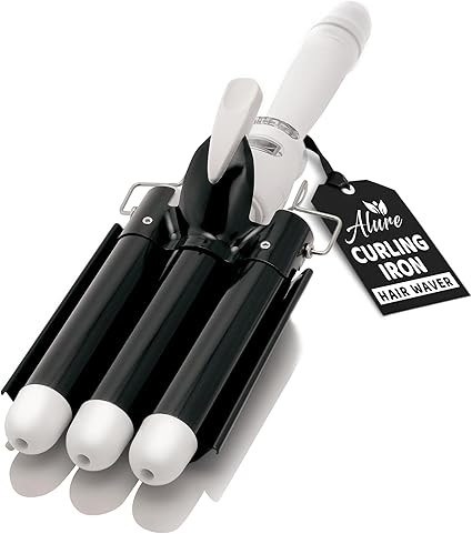 Alure Three Barrel Curling Iron Wand Hair Waver with LCD Temperature Display - 1 Inch Ceramic Tou... | Amazon (US)