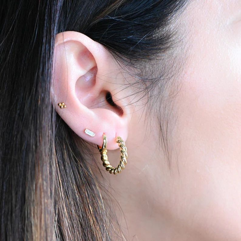 Twisted Hoop Earrings, Chunky Hoop Earrings, Chunky Hoops, Gold Hoops, Gold Hoop Earrings, Silver... | Etsy (US)