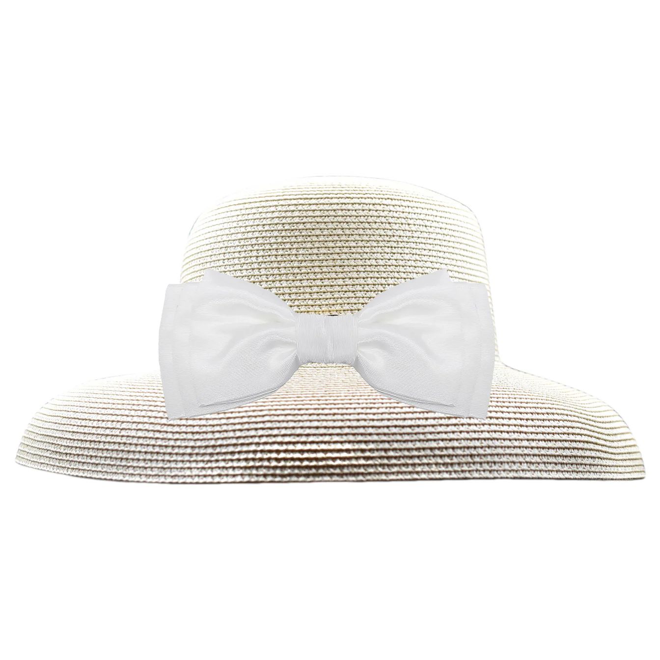 Hepburn Hat with Grande Brim with Interchangeable Bows & Flowers | Dress For Cocktails