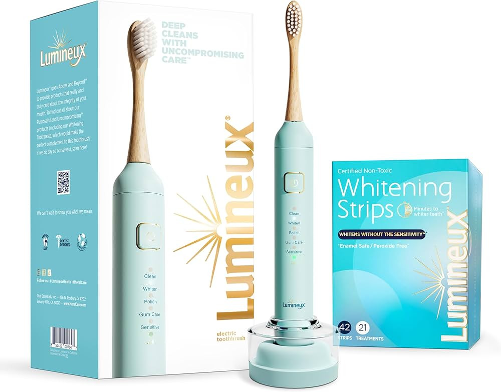Lumineux Teeth Whitening Strips (21 Pack) & Electric Bamboo Toothbrush | Amazon (US)