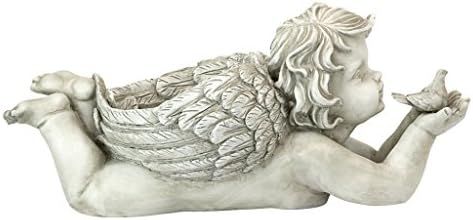Design Toscano LY88309 God's Messenger Cherub with Bird Angel Statue, One Size, Antique Stone | Amazon (US)