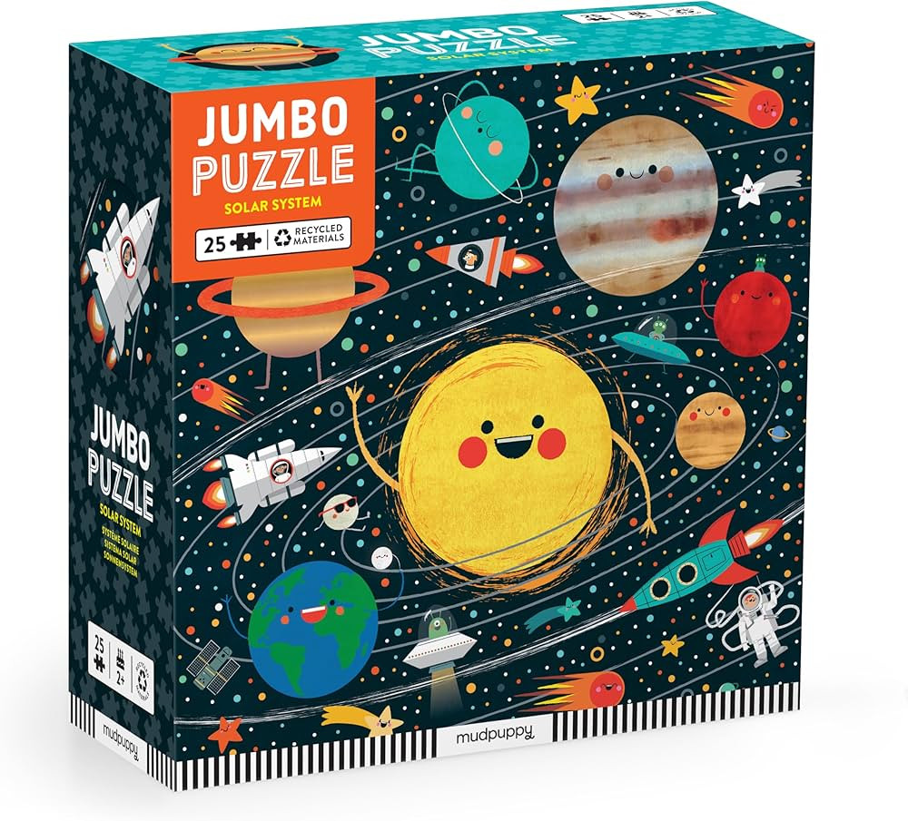 Mudpuppy Solar System - Jumbo 25 Piece Jigsaw Floor Puzzle Featuring Planets, Rocketships, and Mo... | Amazon (US)