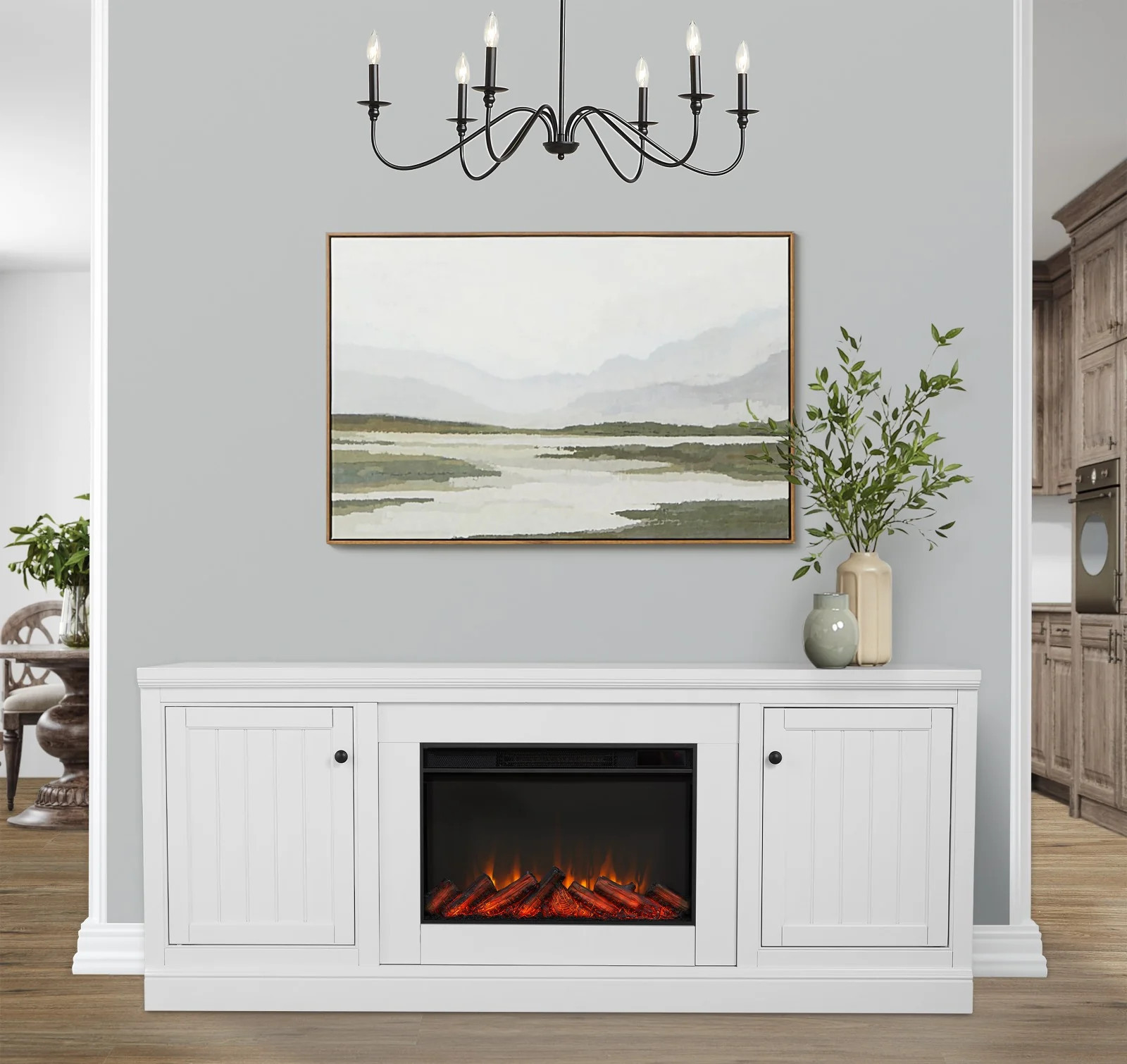 Bernadette Slim Electric Fireplace TV Stand | Real Flame