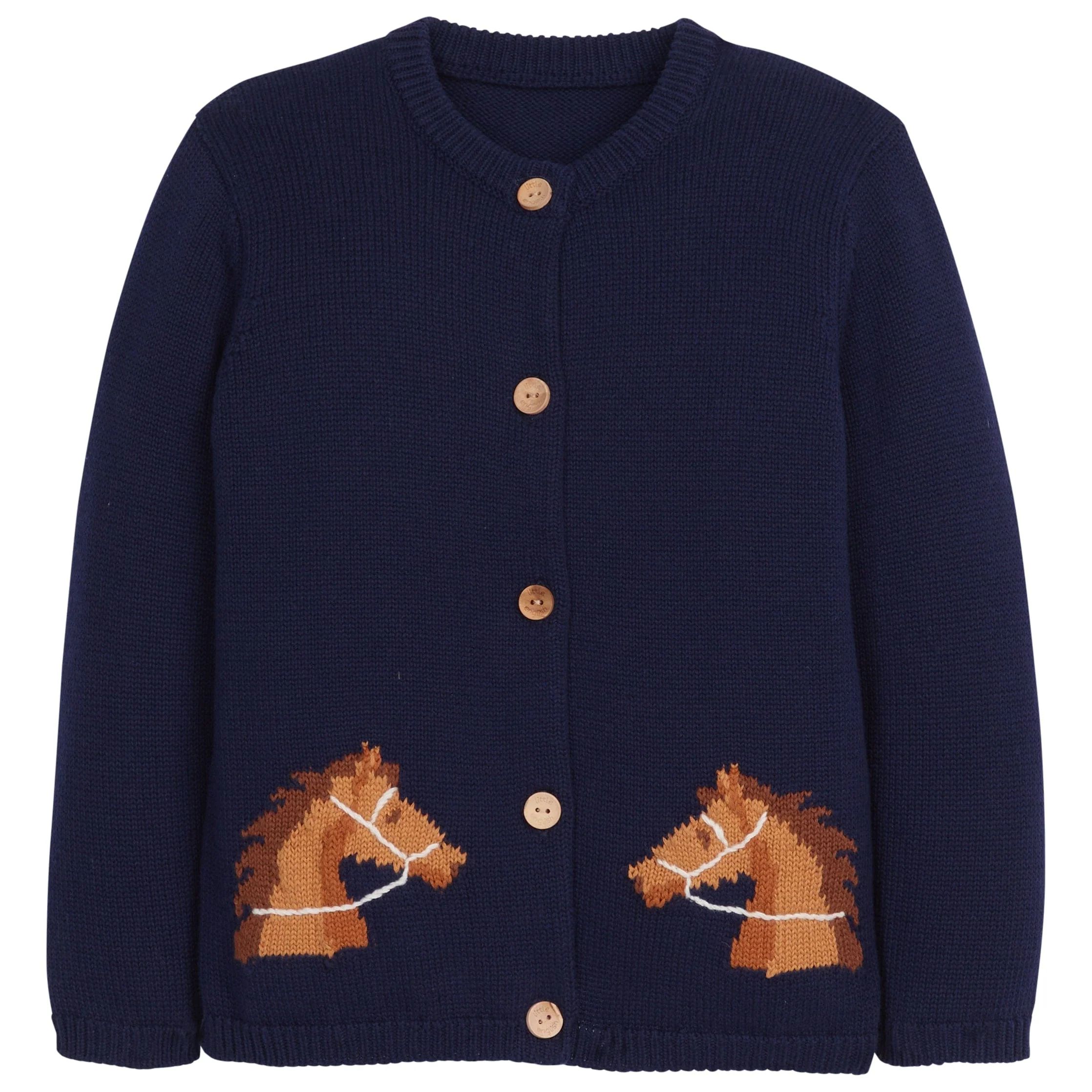 Intarsia Horse Cardigan - Baby Boy Sweater | Little English