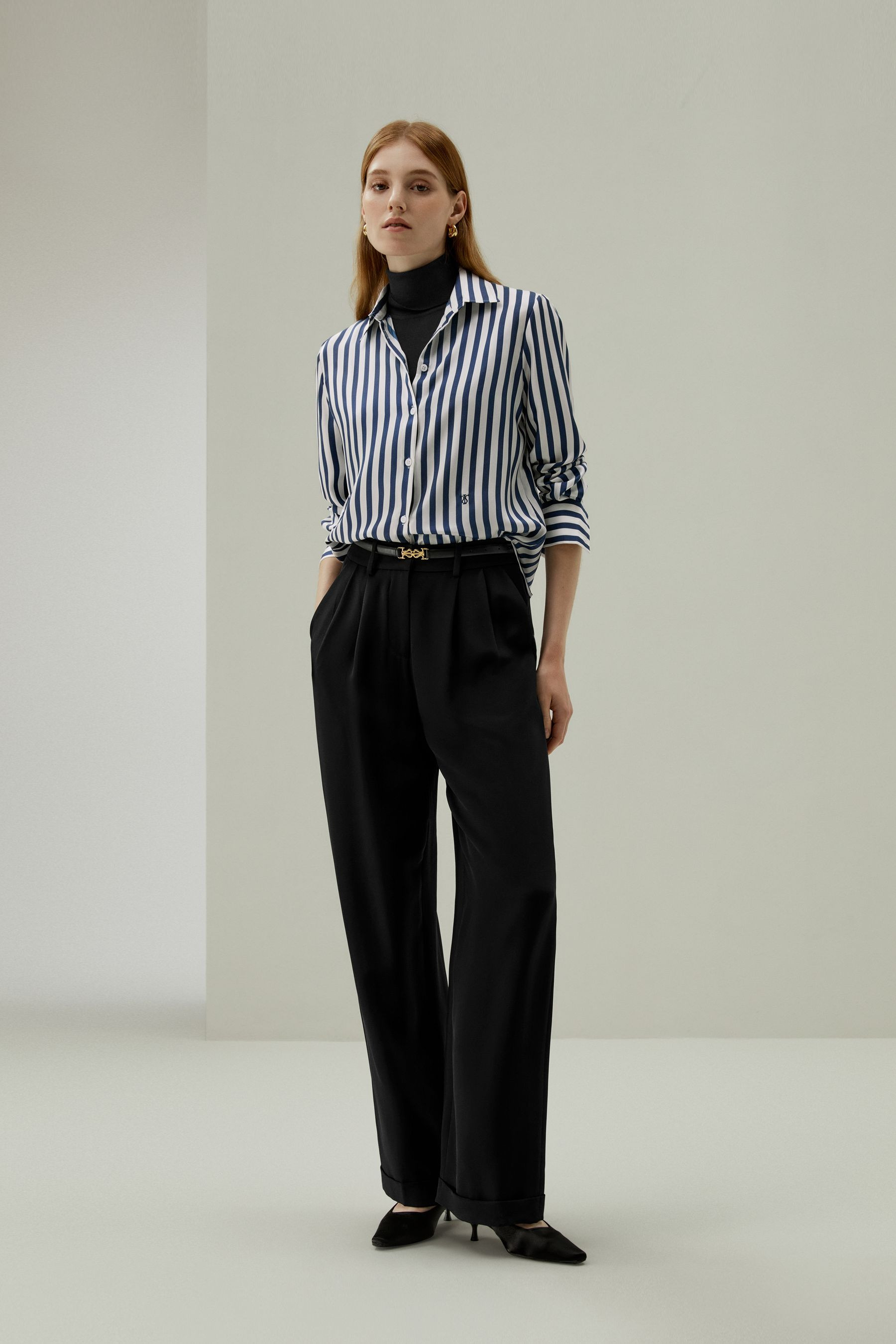 Amalfi Stripe Silk Shirt | LilySilk