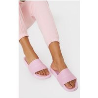 PRETTYLITTLETHING Baby Pink Slogan Sliders | PrettyLittleThing IE