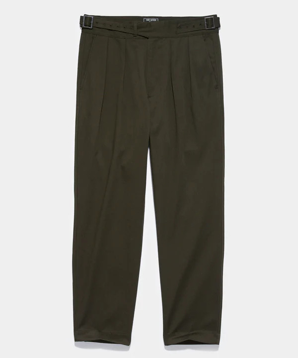 Lightweight Italian Cotton Gurkha Trouser in Olive | Todd Snyder