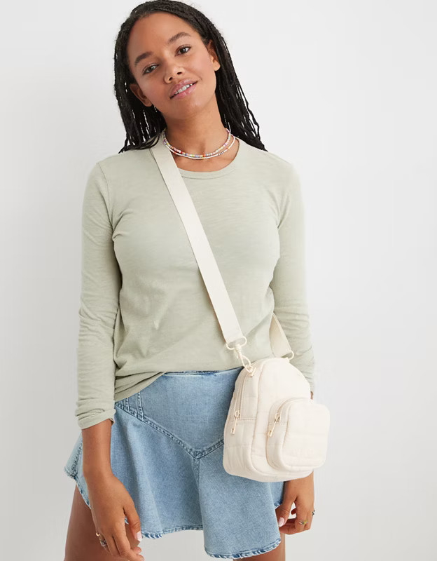 Aerie Long Sleeve Crewneck T-Shirt | Aerie