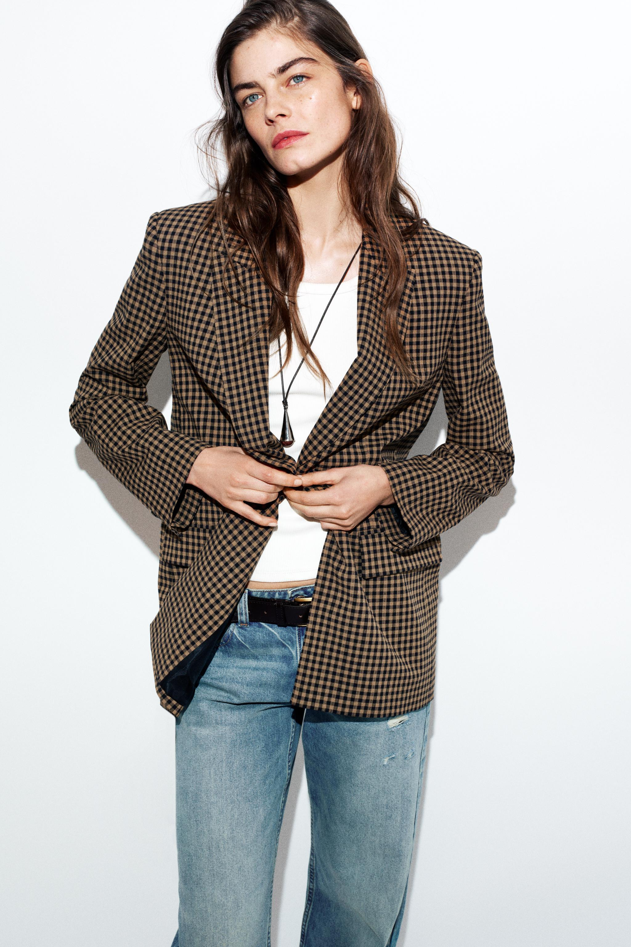 OVERSIZE-BLAZER MIT VICHY-KAROS | Zara DE