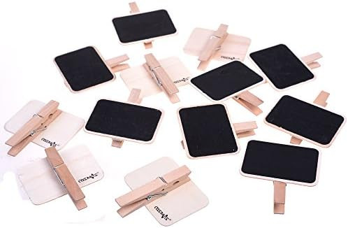 Cosmos Pack of 12 PCS Erasable Wooden Chalkboard Label Clips Message Memo Boards Clips | Amazon (US)