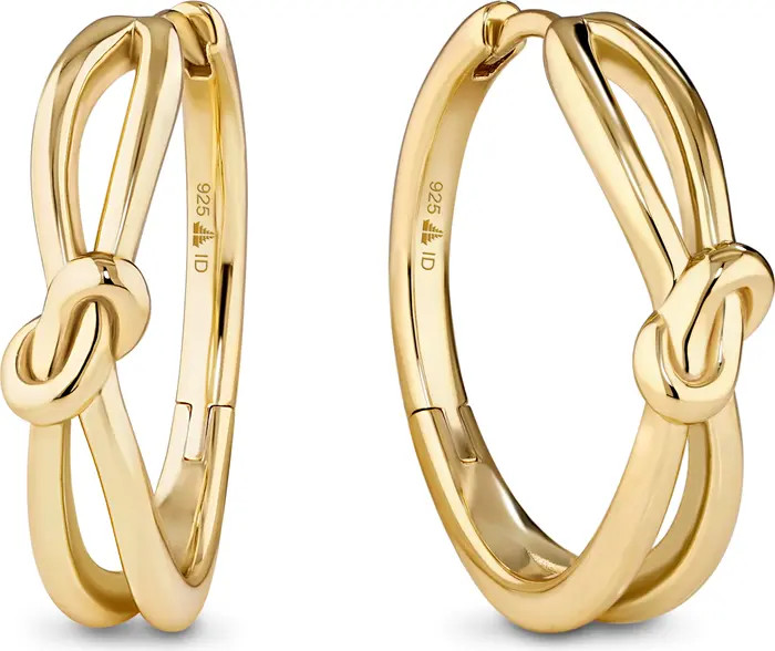 Love Knot Hoop Earrings in Gold Plated Sterling Silver, 23mm | Nordstrom