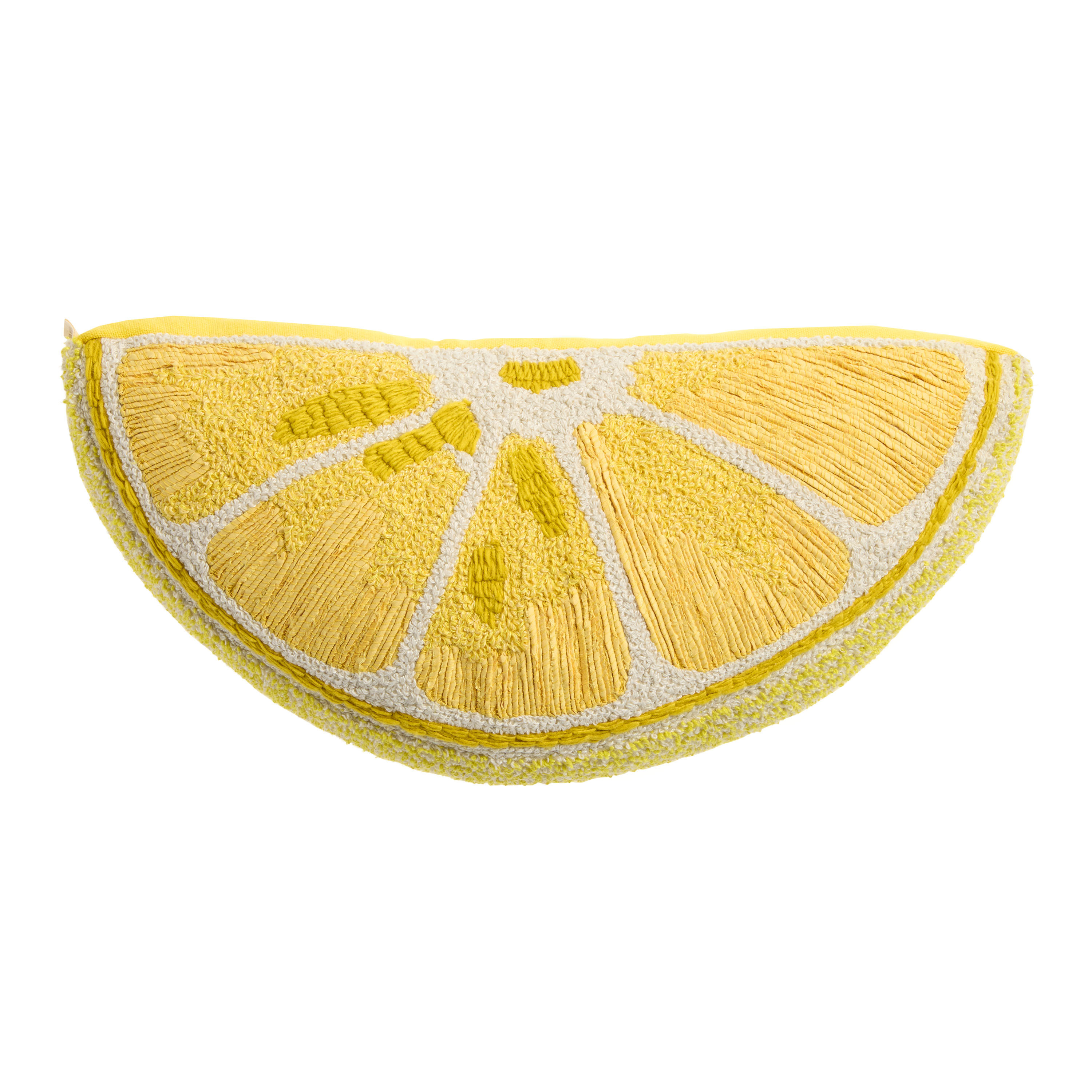 Yellow Lemon Shaped Indoor Outdoor Throw Pillow | World Market