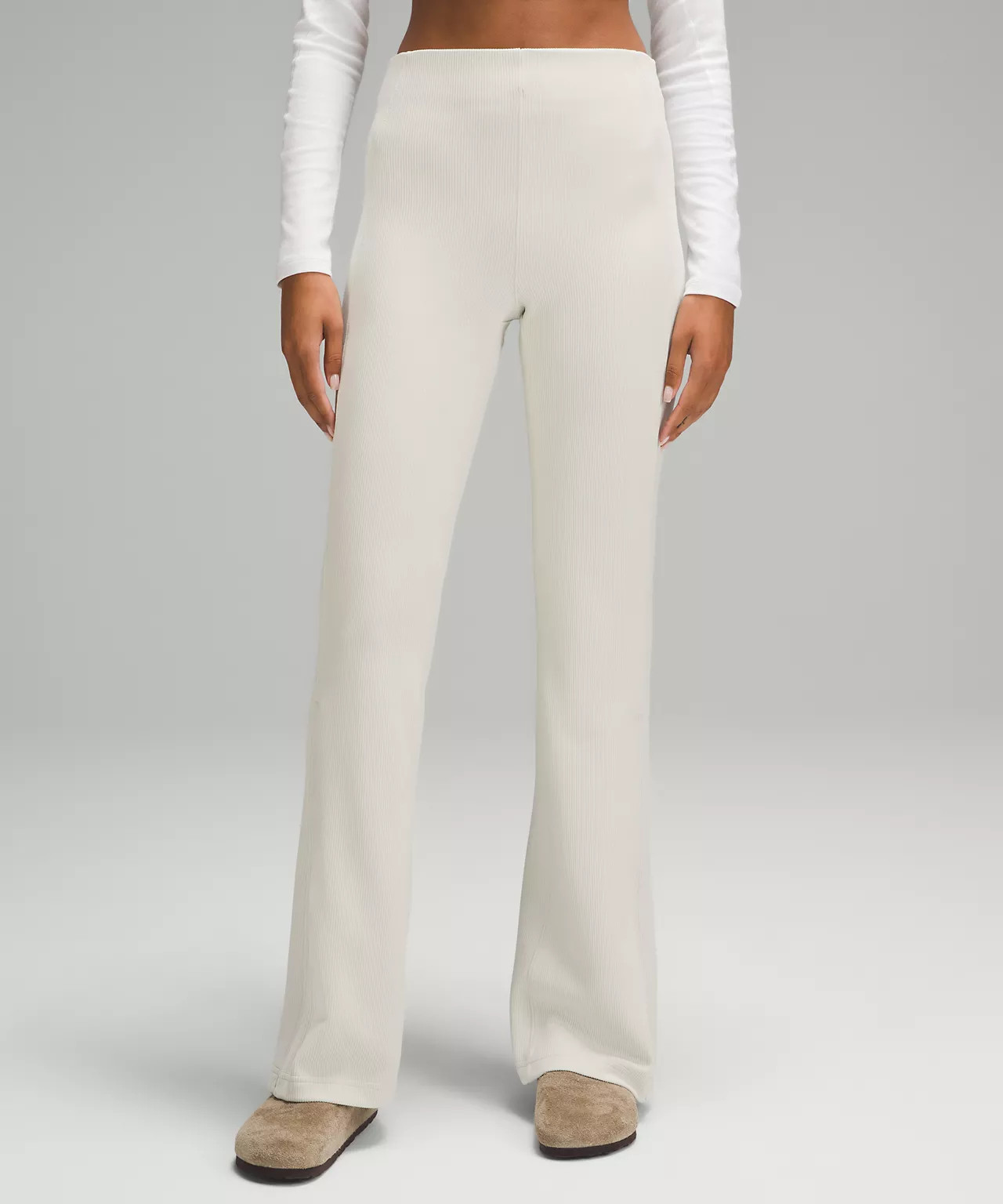 Brushed Softstreme Ribbed Zip Flared Pant 32.5" | Lululemon (US)