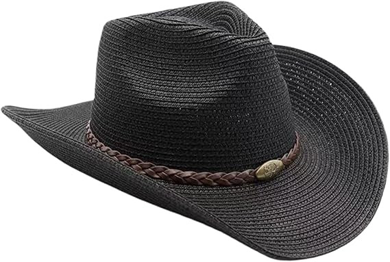 Straw Cowgirl Hat for Women Cowboy Hats for Men Wide Brim Sun Hat Shapeable Western Hat Beach Hat | Amazon (US)