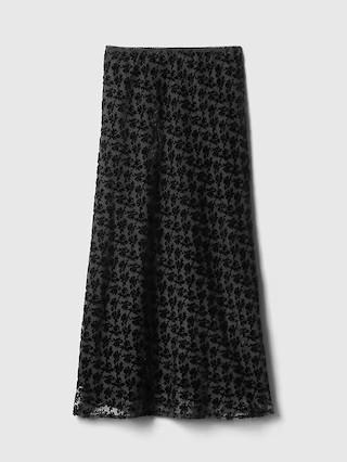 Burnout Velvet Midi Skirt | Gap (US)