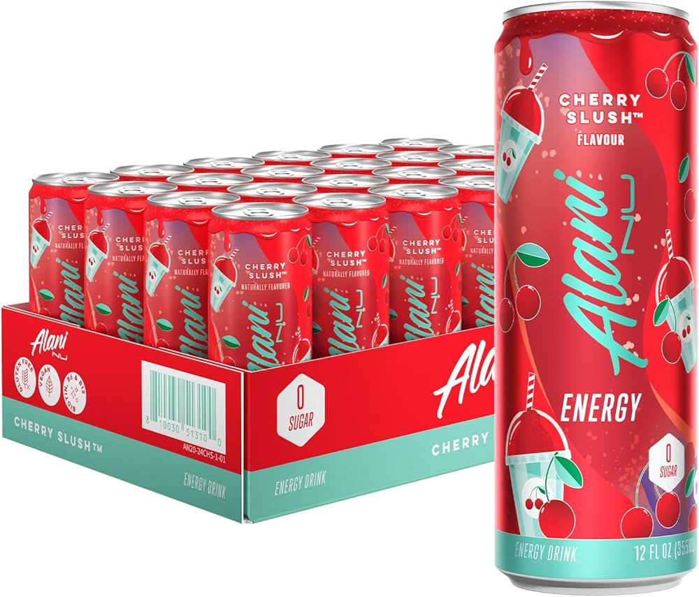 Alani Nu CHERRY SLUSH, Sugar Free, Low Calorie Energy Drinks, 200mg Caffeine, Biotin, B Vitamins,... | Amazon (US)