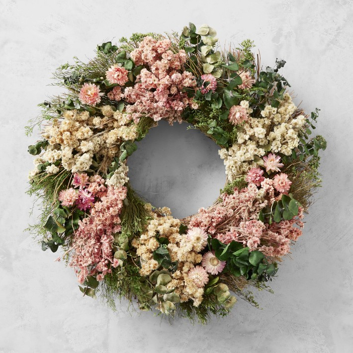 English Rose Live Wreath, 20" | Williams-Sonoma
