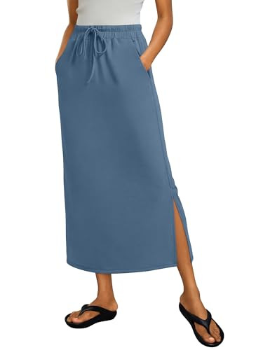ANRABESS Casual Maxi Skirts for Women, High Waist, Summer, Drawstring, Ideal for Daily Wear, Offi... | Amazon (US)