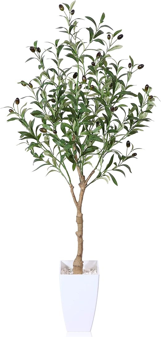 Kazeila Artificial Olive Tree 120cm Large Artificial Plant Indoor with Fruits Fake Silk Olive Pla... | Amazon (UK)