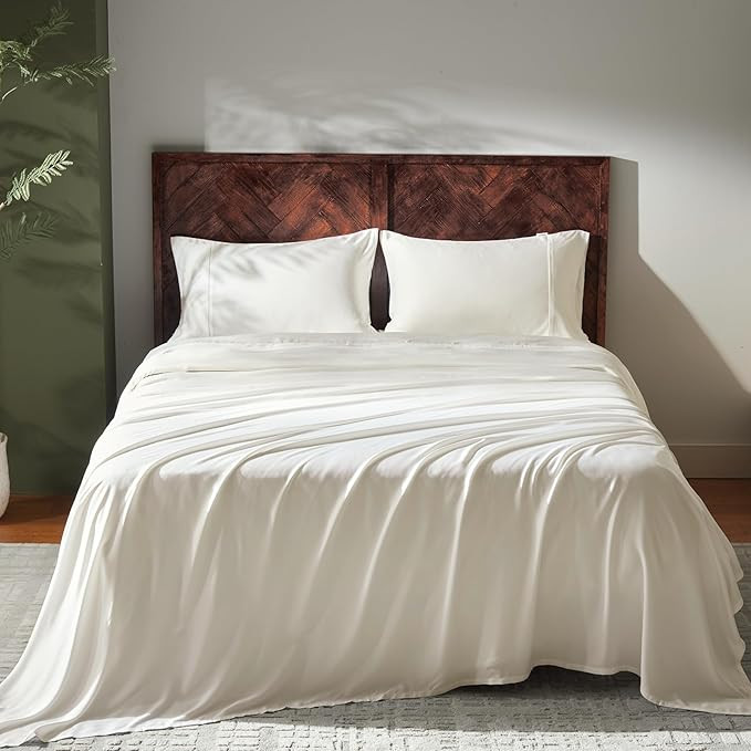 GOKOTTA King Size Bed Sheets 4 Piece Set, 100% Rayon Derived from Bamboo, Cooling for Hot Sleeper... | Amazon (US)