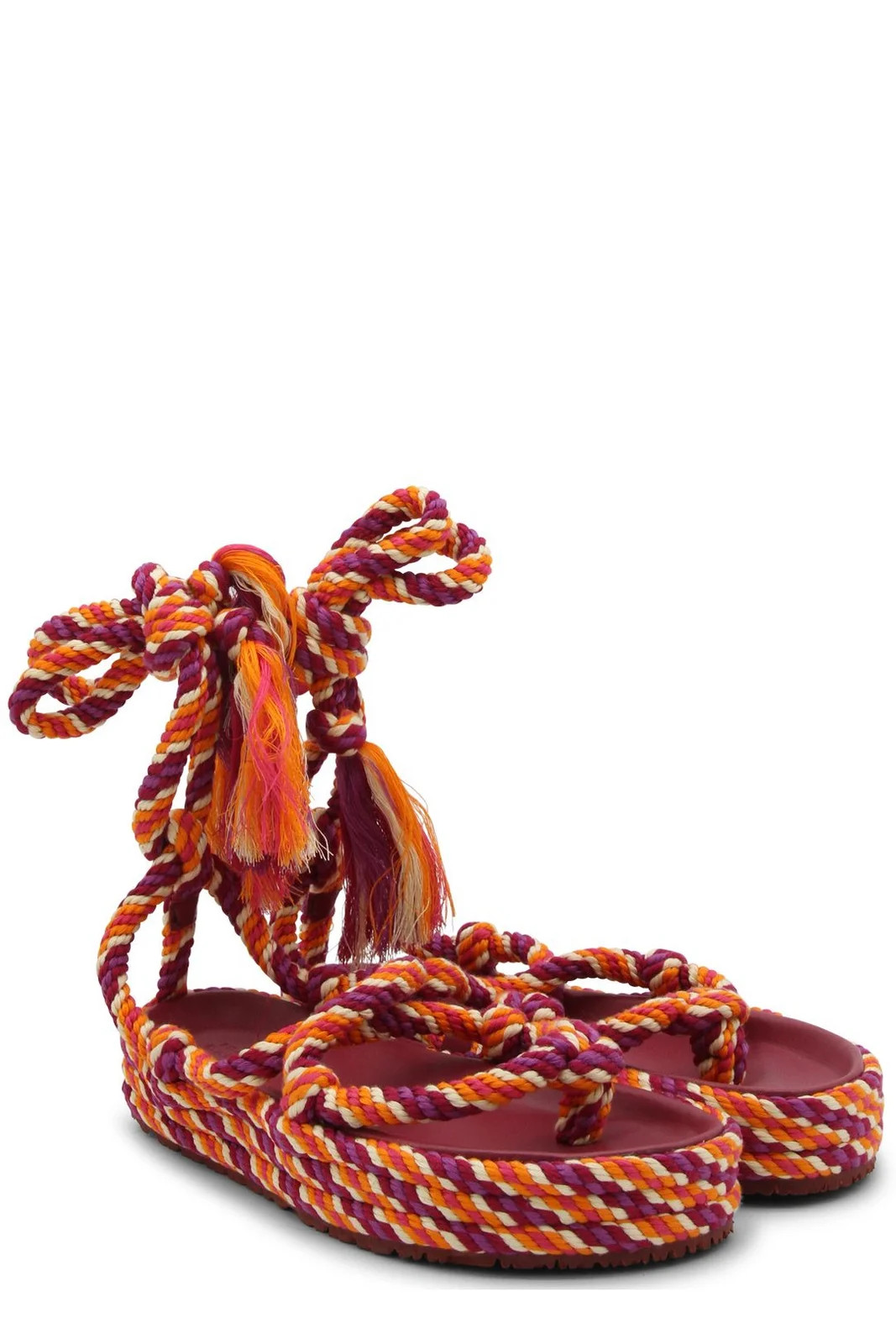 Isabel Marant Erol Tasselled Round Toe Rope Sandals | Cettire Global
