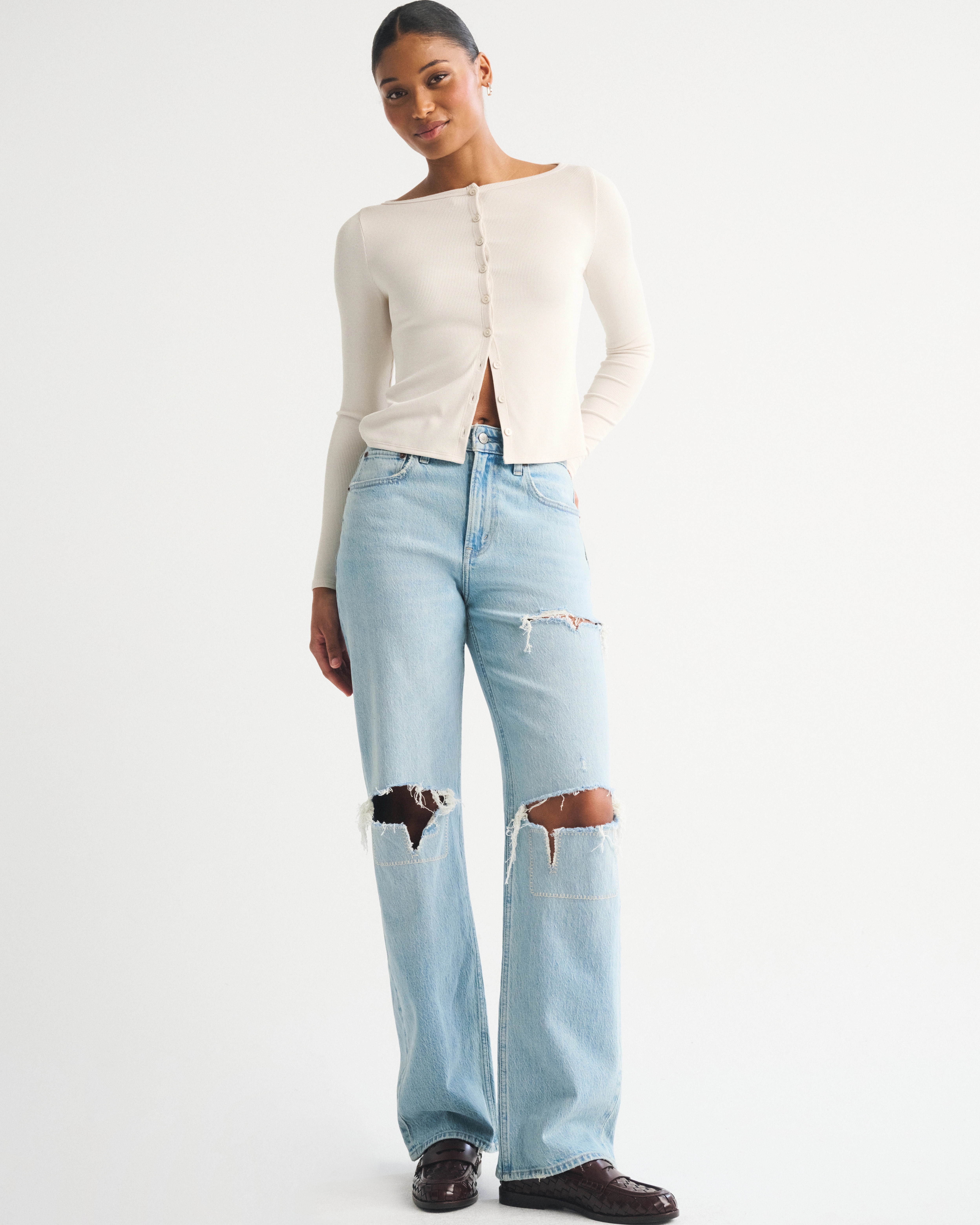 Curve Love High Rise 90s Relaxed Jean | Abercrombie & Fitch (US)