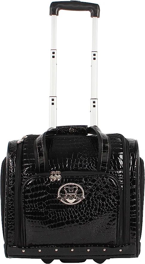 Kathy Van Zeeland Croco PVC Designer Underseat Luggage - 15 Inch Carry On Suitcase for Women- Lig... | Amazon (US)
