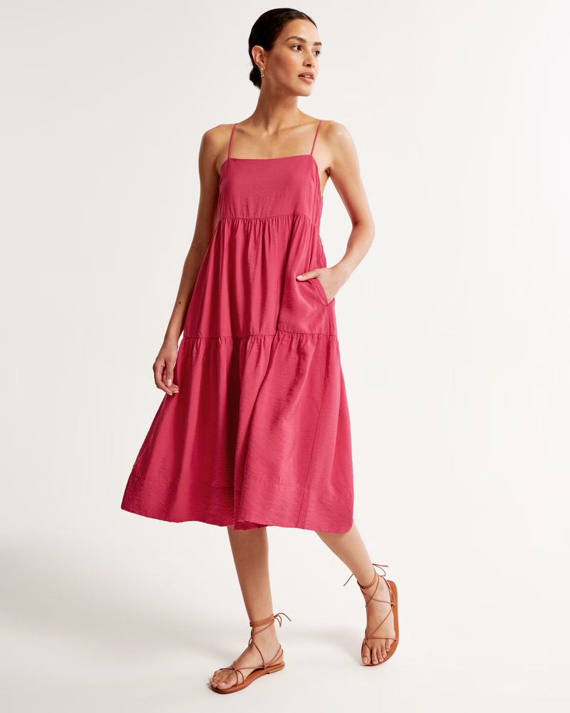 Trapeze Midi Dress | Abercrombie & Fitch (US)