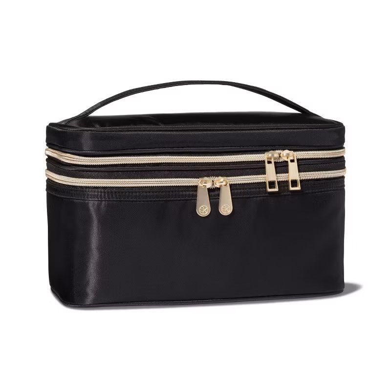 Sonia Kashuk™ Double Zip Train Case Makeup Bag  - Black | Target