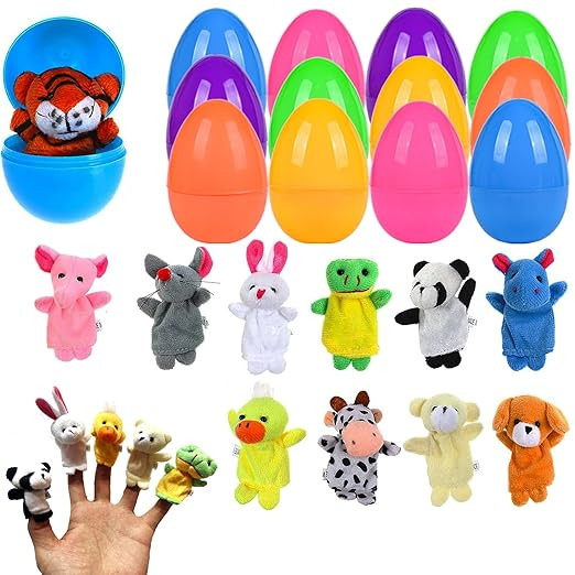Easter Eggs Filled with Finger Puppets for Toddlers, Easter Basket Stuffers for Boys Girls, Plast... | Amazon (US)