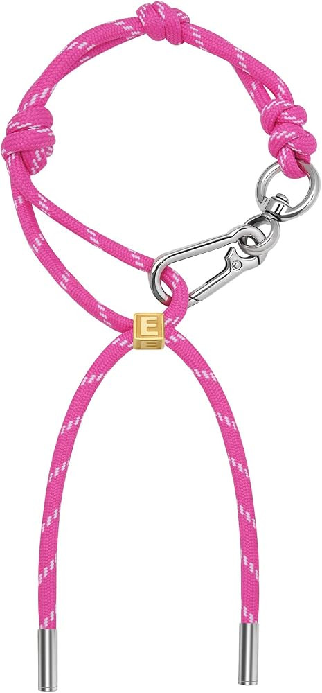 Cute Initials Charm Rope Keychain for Women Men Carabiner Knot Lanyard Keyring, Charms for Purse ... | Amazon (US)
