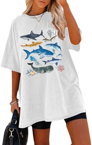 Remidoo Oversized Graphic Tshirts for Women Casual Loose Fit Short Sleeve Tee | Amazon (US)