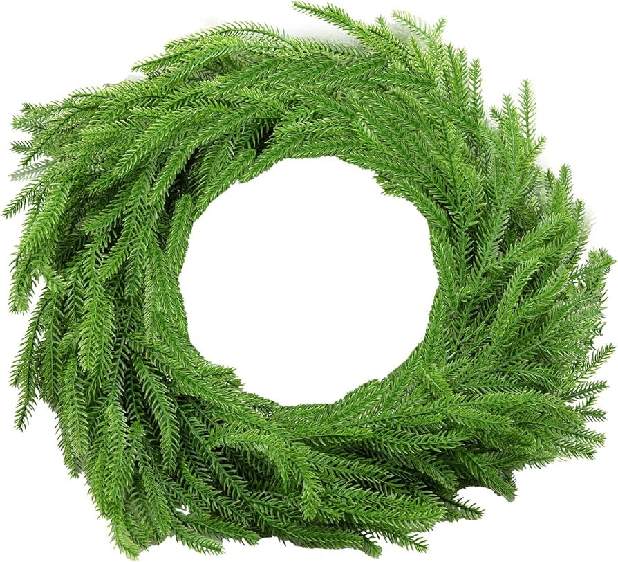 2 Pcs 156 Inch Artificial Norfolk Pine Garlands,Real Touch Winter Pine Wreath, Green Artificial G... | Amazon (US)