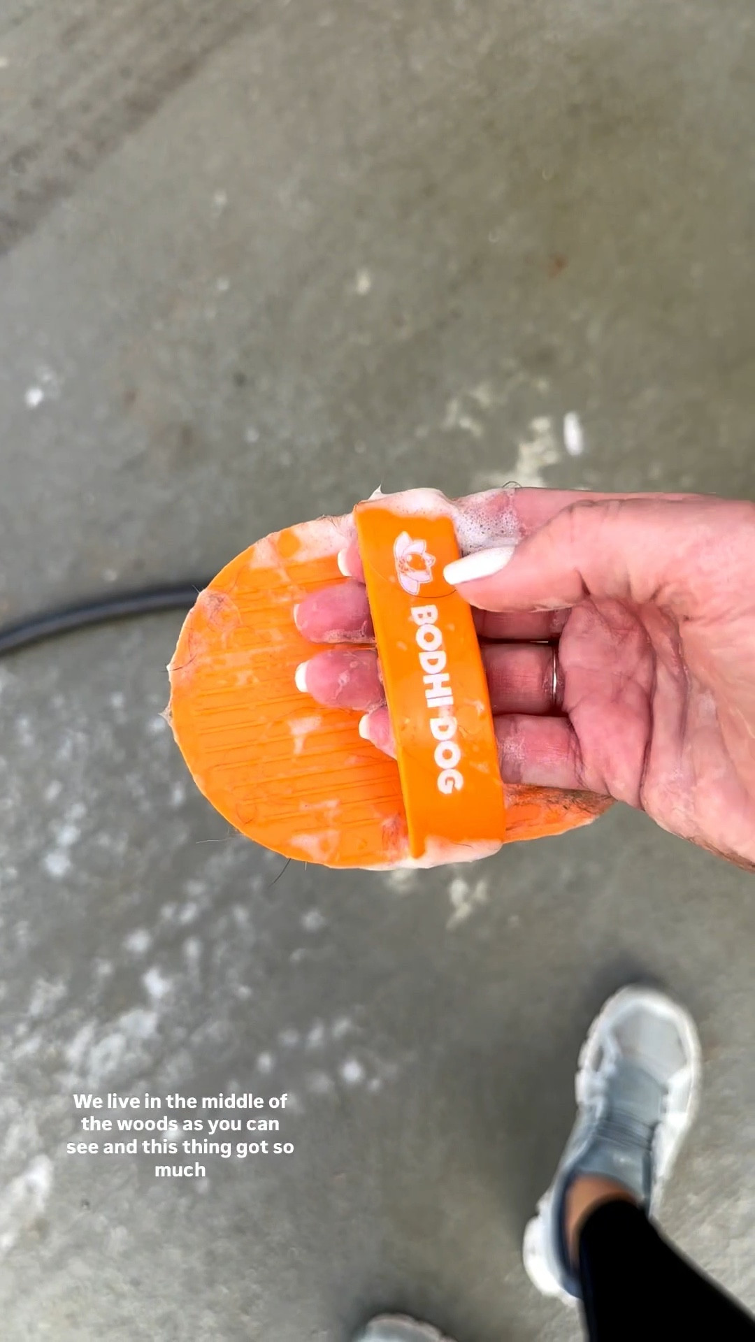 The amount of dog hair this removed! Made it so much easier to bath and get sudsy! Lots of colors to choose from and easy to wash  