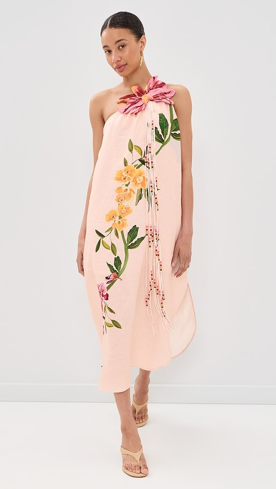 Garden Terrace Pink One Shoulder Maxi Dress | Shopbop