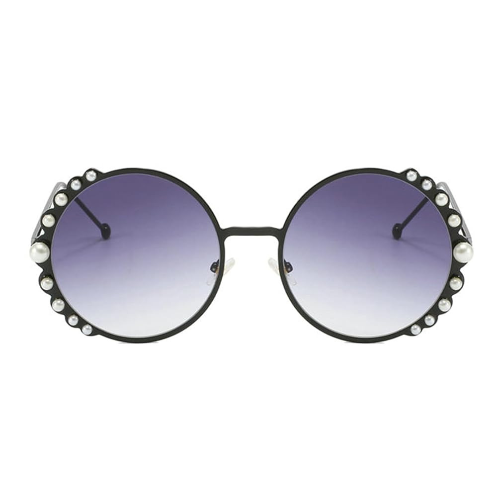 willochra Women Round Sunglasses Crystal Diamond Pearl Handmade Eyewear Candy color Flower Design... | Amazon (US)