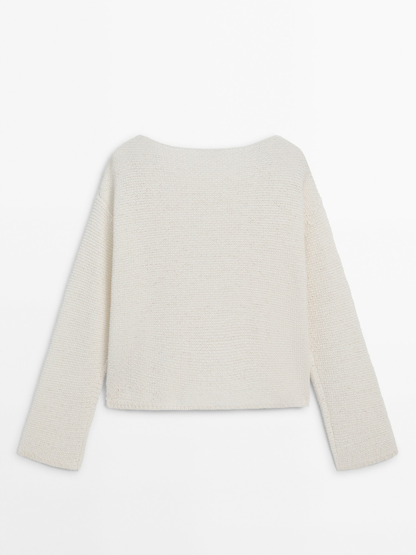 Cotton knit boat neck sweater | Massimo Dutti US
