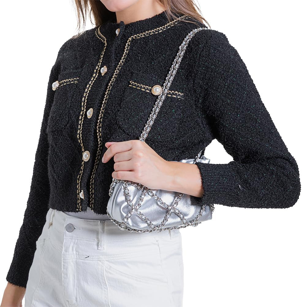 Women's Knit Cardigan Sweaters Casual Long Sleeve Open Front Button Down Cropped Jackets | Amazon (US)