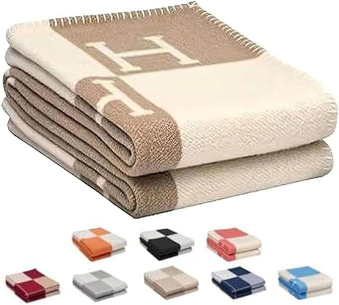 h Blanket 2026 Upgrade Thick Knitted Throw Blanket for Couch Soft Throw Blanket Faux Fleece Cashm... | Amazon (US)