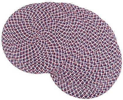 DII CAMZ11153 Braided Round Woven Placemat/Charger for Indoor or Outdoor Use, Add Color to Holida... | Amazon (US)