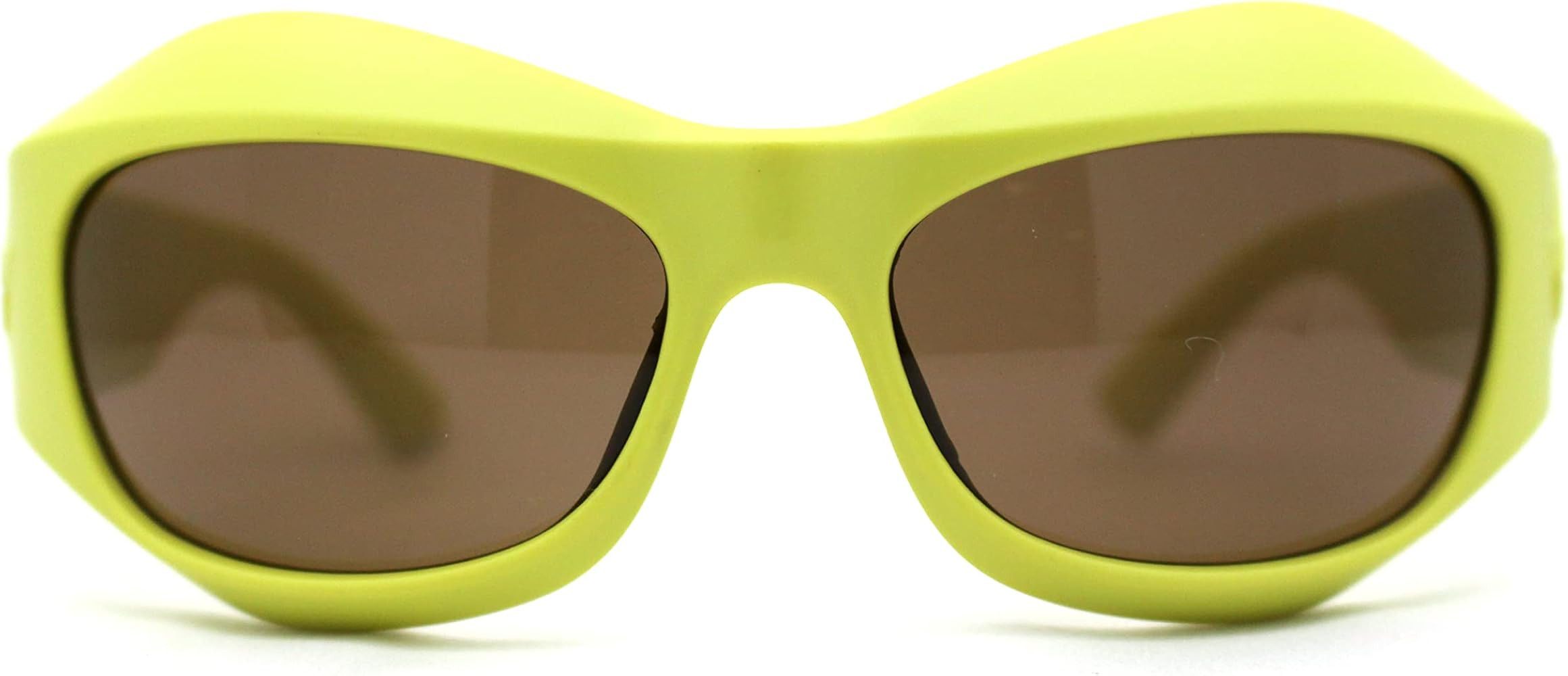 Runway Trend Exaggerated 90s Plastic Wrap Sport Plastic Sunglasses | Amazon (US)