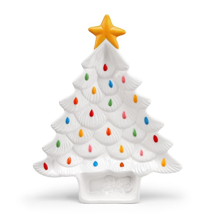 Mr. Christmas Ceramic Serving Tree Platter with Dip Section | Target