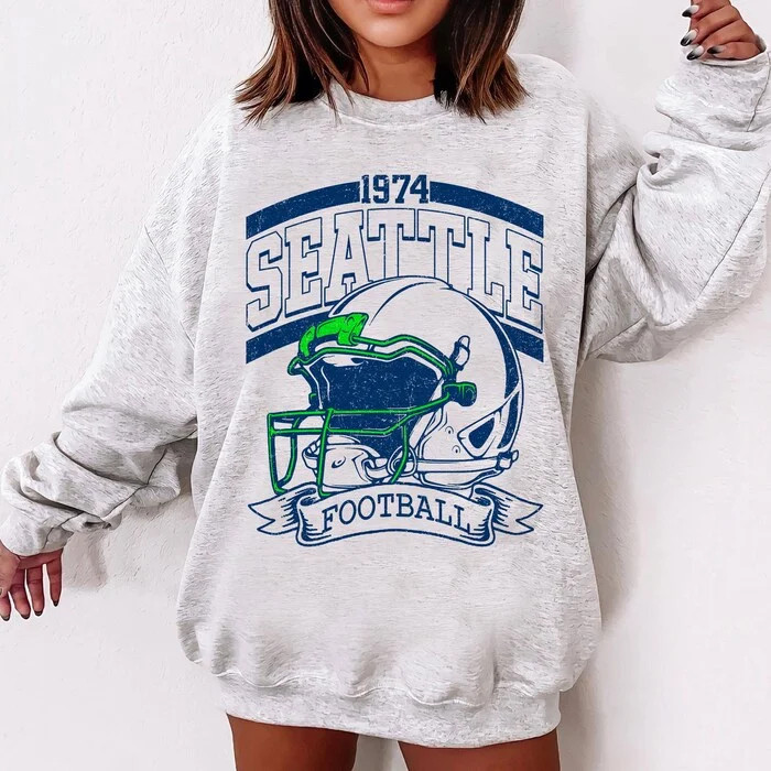 Retro 90s Style Seattle Football Sweatshirt, Game Day Shirt, Seattle Team Football Shirt, Sunday ... | Walmart (US)