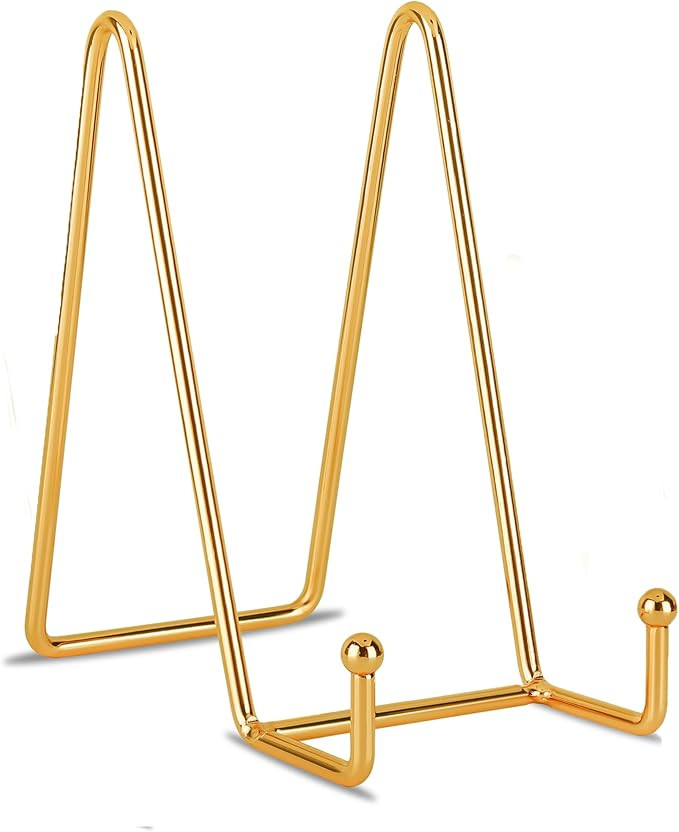 Decolore 6 Inch 5 Pack Gold Metal Display Stands Plate Stand Display Stands for Picture, Decorati... | Amazon (US)