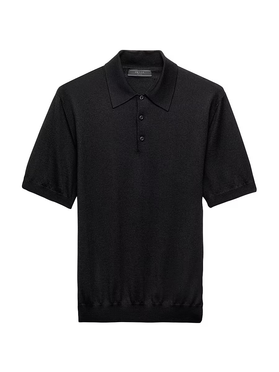 Men's Cashmere and Silk Polo Shirt - Black - Size 40 | Saks Fifth Avenue