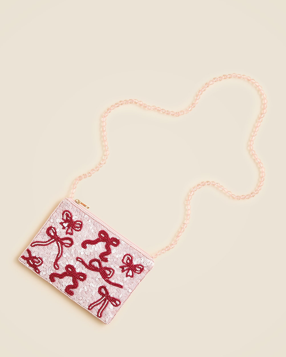 Girls' bow hand-beaded crossbody pouch | J. Crew US