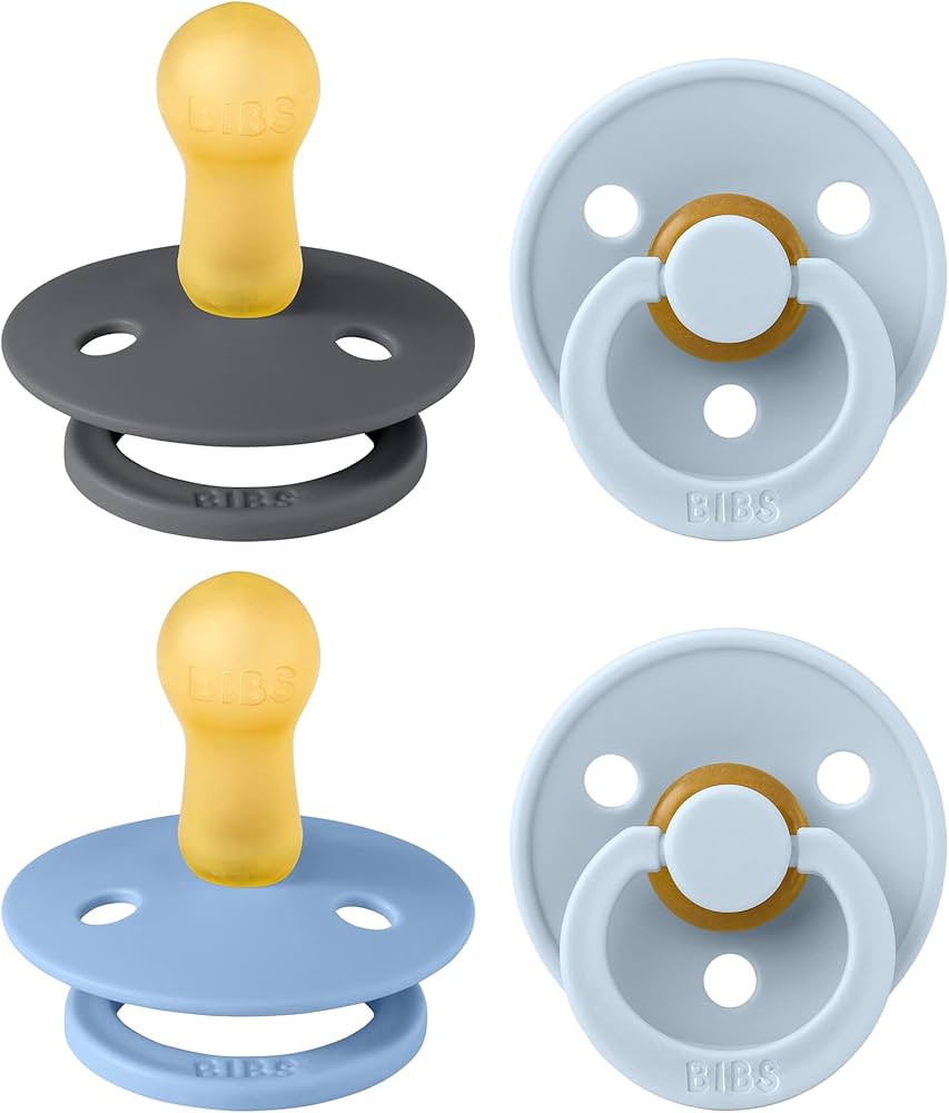 BIBS Pacifiers - Colour 4 Pack | Round Nipple Baby Pacifier | BPA Free Natural Rubber Latex Sooth... | Amazon (US)