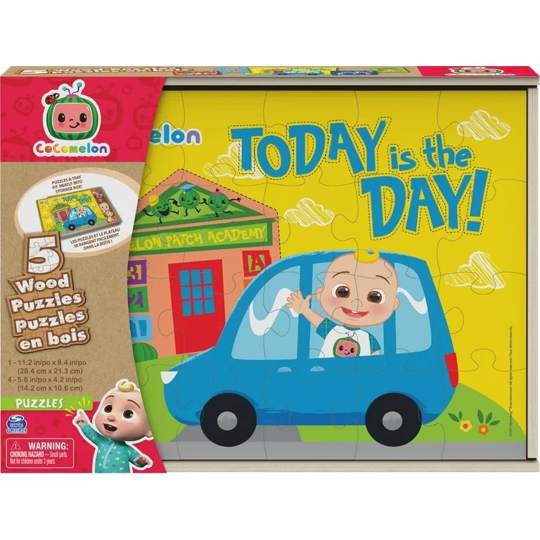 Cocomelon 5-Pack Of Wood Jigsaw Puzzles For Families, Kids, and Preschoolers Ages 3 and up | Walmart (US)